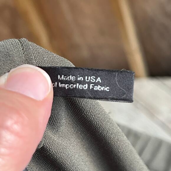 Theory Women's Olive Green Cropped Crepe Trousers Size 4 - Picture 5 of 6